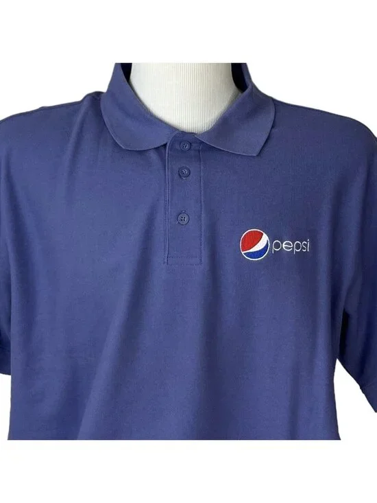 Aramark Pepsi Branded Polo Shirt XL Purple Embroidered Logo Work Collectible - Picture 3 of 7